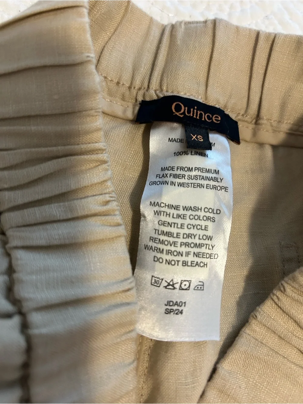 NWT Quince 100% European Linen Pants in Driftwood
